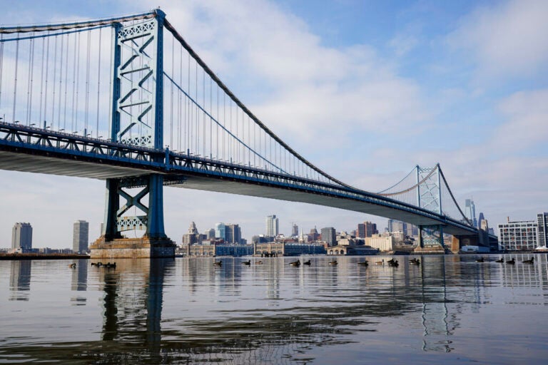 The Benjamin Franklin Bridge spanning the Delaware River