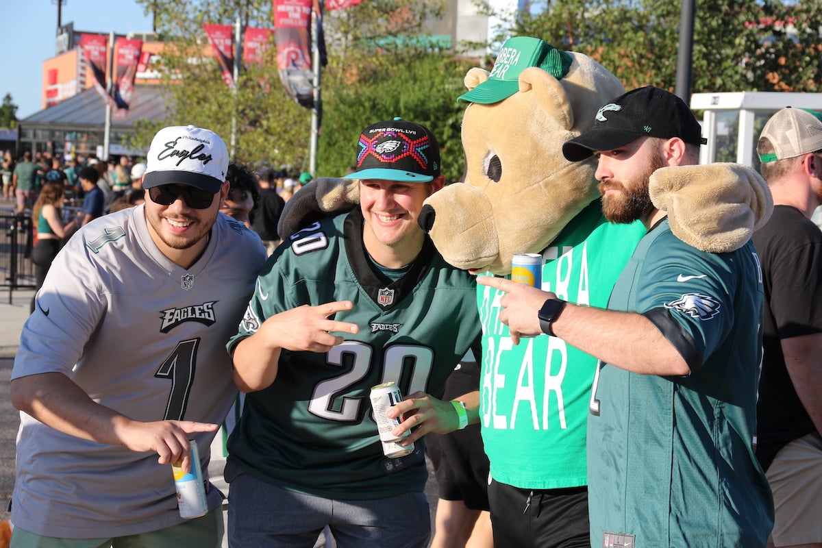 Eagles fans with Barbara Bear