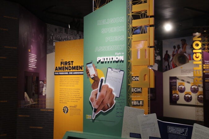 A display at the First Amendment gallery.