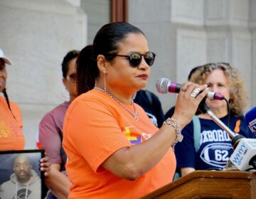 Roz Pichardo speaking at a podium