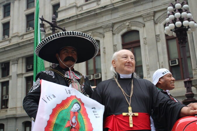 Community members dressed as the important historical leaders who fought for Mexico's independence. (Emily Neil/WHYY)