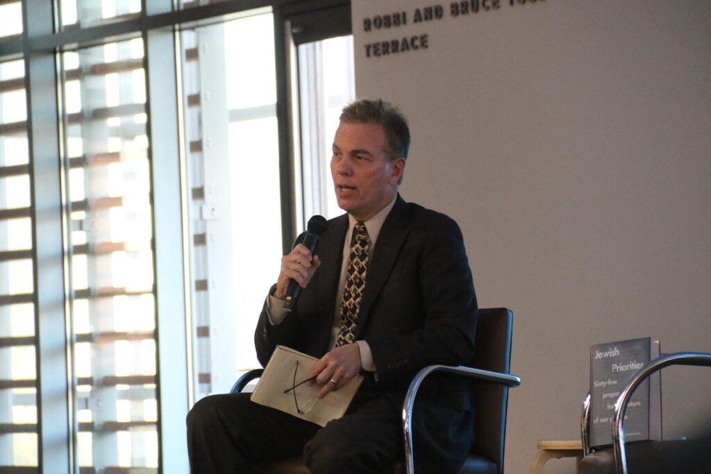 Former CBS News national correspondent Dan Raviv hosted the Q&A session during the Jewish Priorities Conference at the Weitzman National Museum on Oct. 22, 2023.