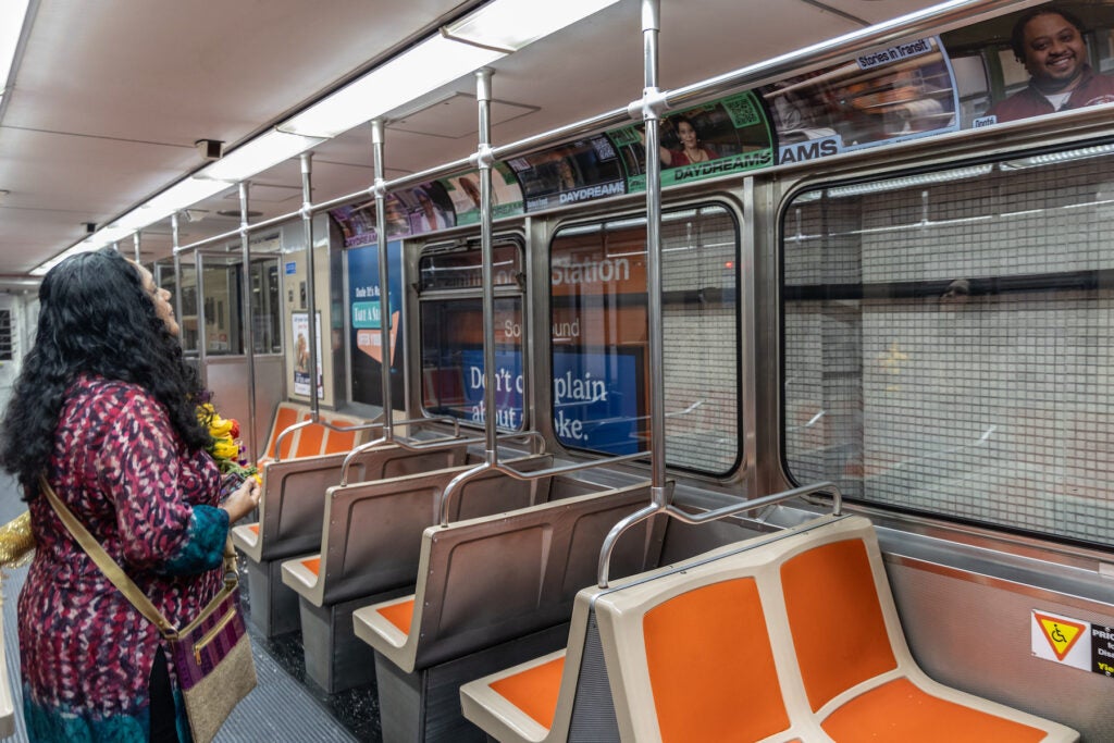 Anula Shetty in a subway car