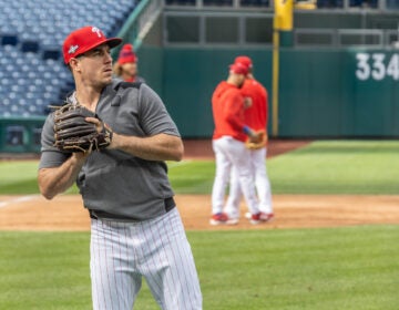 Phillies starting catcher J.T. Realmuto practices ahead of Game 1
