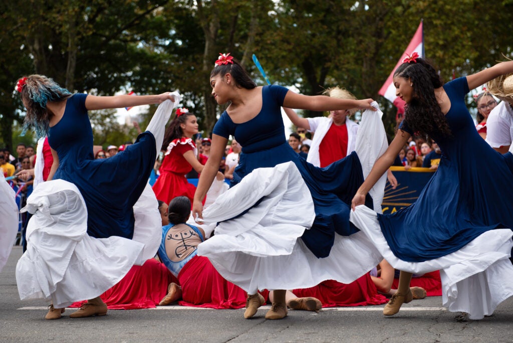 Dancers from Esperanza Academy perform during the Puerto Rican Day Parade