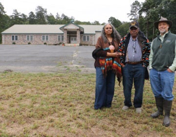 Tyrese Gould Jacinto and her father, Chief Mark Gould, of the Native American Advancement Corporation, acquired a church and 63 acres of land in Salem County with the help of Rob Ferber (right) of the New Jersey Conservation Foundation.