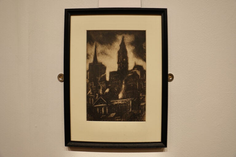 A print of buildings by Dox Thrash