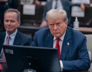 Former President Donald Trump listens during his civil fraud trial at the State Supreme Court building in New York, Wednesday, Oct. 4, 2023.