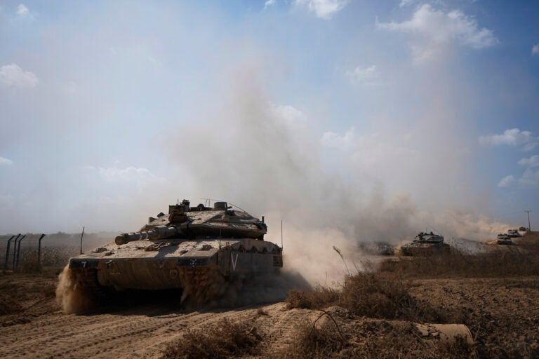 A tank at the Gaza border