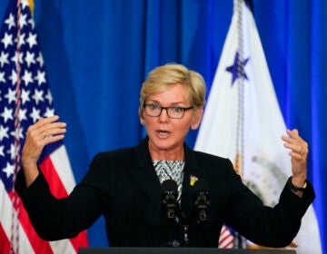 File photo: Energy Secretary Jennifer Granholm speaks at McKinstry Aug. 15, 2023, in Seattle.