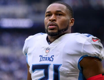 Tennessee Titans safety Kevin Byard (31) on the sidelines during an NFL football game against the Indianapolis Colts, Oct. 8, 2023, in Indianapolis.