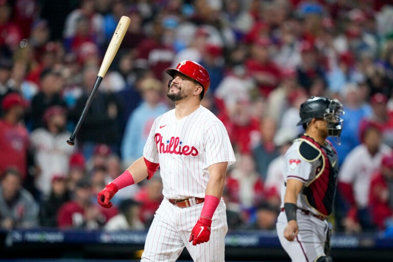 Philadelphia Phillies Kyle Schwarber homers in the fifth inning