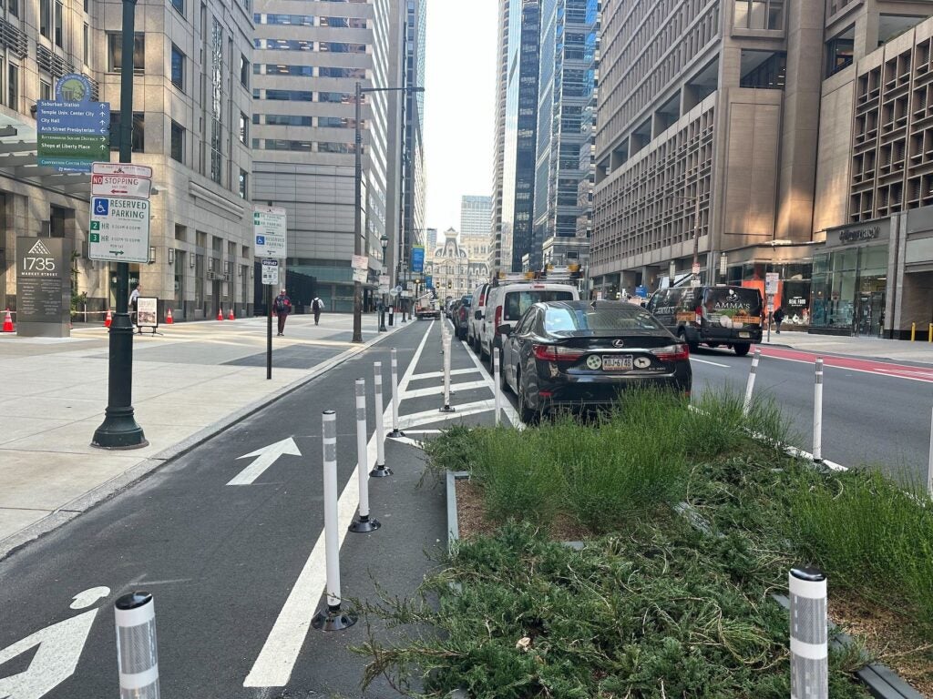 Green space along the road