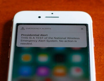 The first test of the national wireless emergency system by the Federal Emergency Management Agency is shown on a cellular phone in 2018. This year's test will look a lot like this.