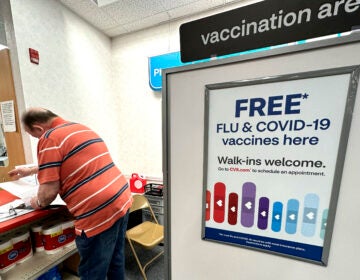 Flu and COVID-19 vaccinations are now available across the U.S., including at this CVS pharmacy in Palatine, Illinois.