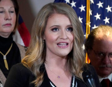 Jenna Ellis, a former member of then-President Donald Trump's legal team, speaks during a news conference at Republican National Committee headquarters in Washington, D.C., on Nov. 19, 2020. (Jacquelyn Martin/AP)