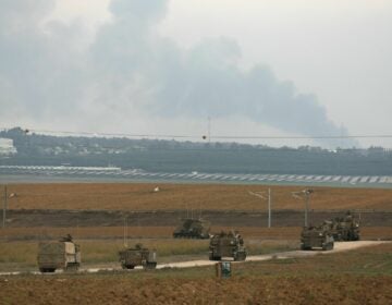 Israeli troop reinforcements take position at the border with Gaza in southern Israel on October 9, 2023. Social media and messaging apps have been flooded with false and out of context images since fighting started this weekend