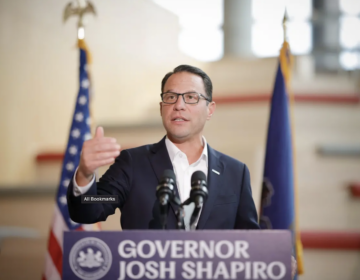 Gov. Josh Shapiro is seen speaking in Pittsburgh, Pennsylvania.