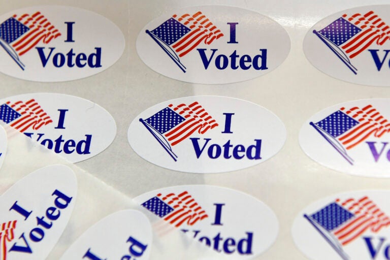 ''I Voted'' stickers on display