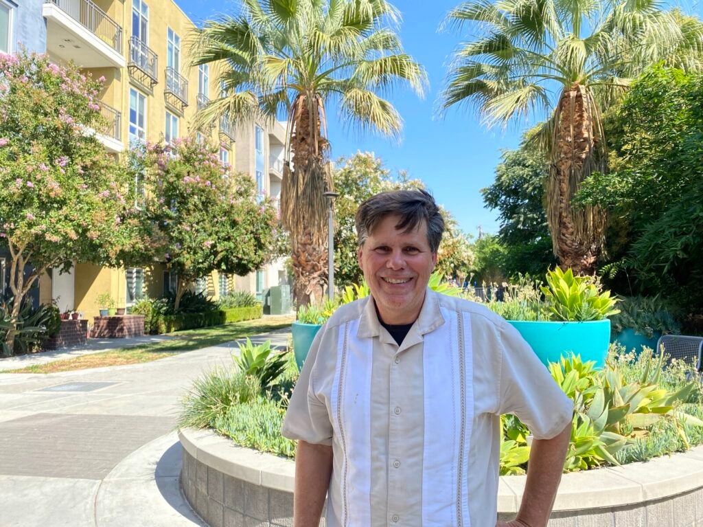 Michael Brilliot, deputy director for citywide planning for San Jose, Calif., is building urban villages — with a mix of apartments and amenities nearby. He says it's the city's version of 15-minute cities. Most of San Jose is dominated by single-family neighborhoods that aren't so dense.