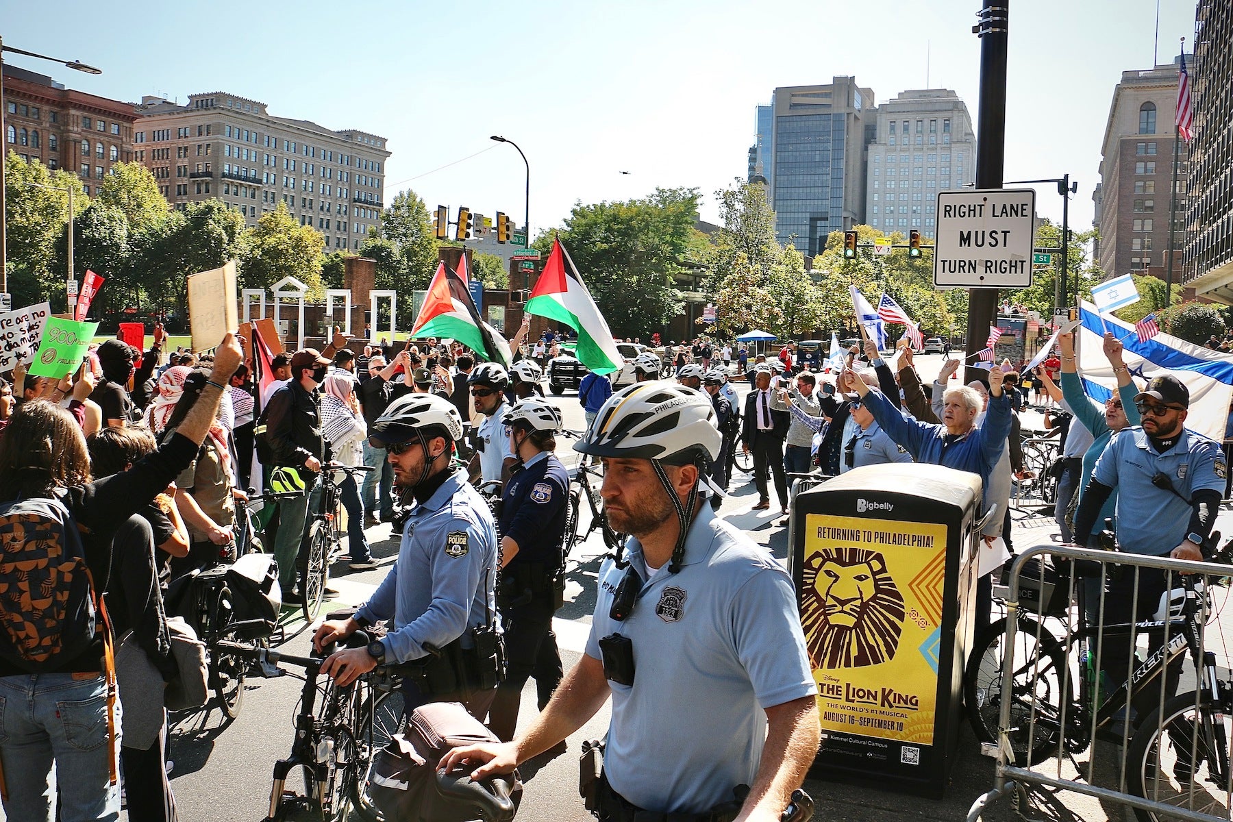 Israel-Hamas war: Palestine supporters protest Philly news coverage - WHYY