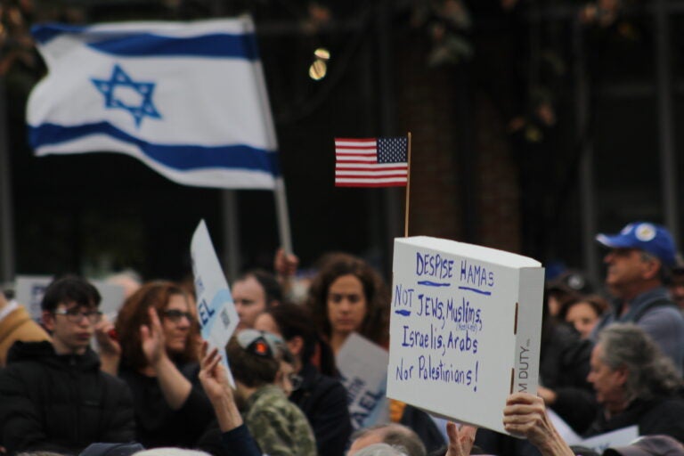 Thousands marched from City Hall to Independence Hall in support of Israel on Oct. 16, 2023.