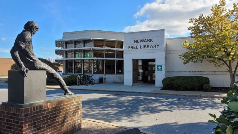 The exterior of the Newark Free Library building