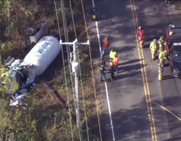 truck overturned