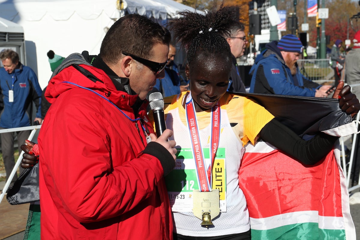 Mercy Jerop Kwambai of Eldoret, Kenya, finished as the top woman runner with a time of 2:30:53 on Sunday.