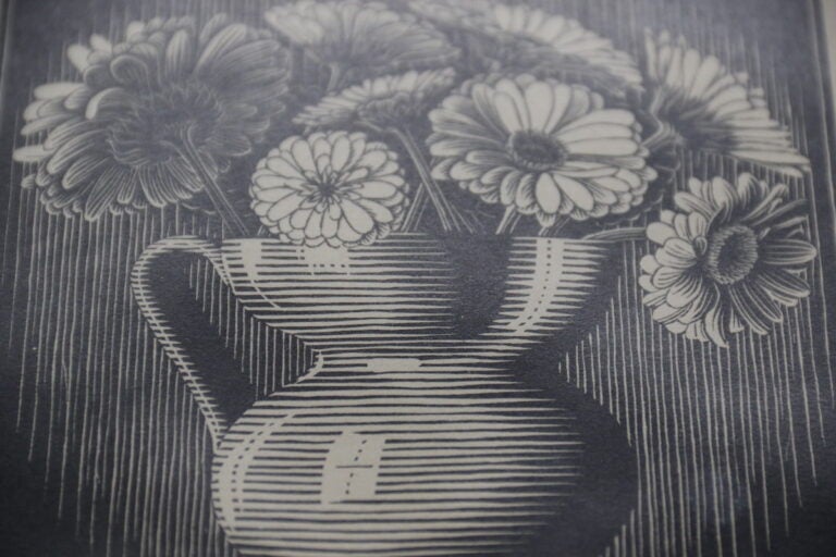 ''Vase,'' 1931, woodcut. (Cory Sharber/WHYY)