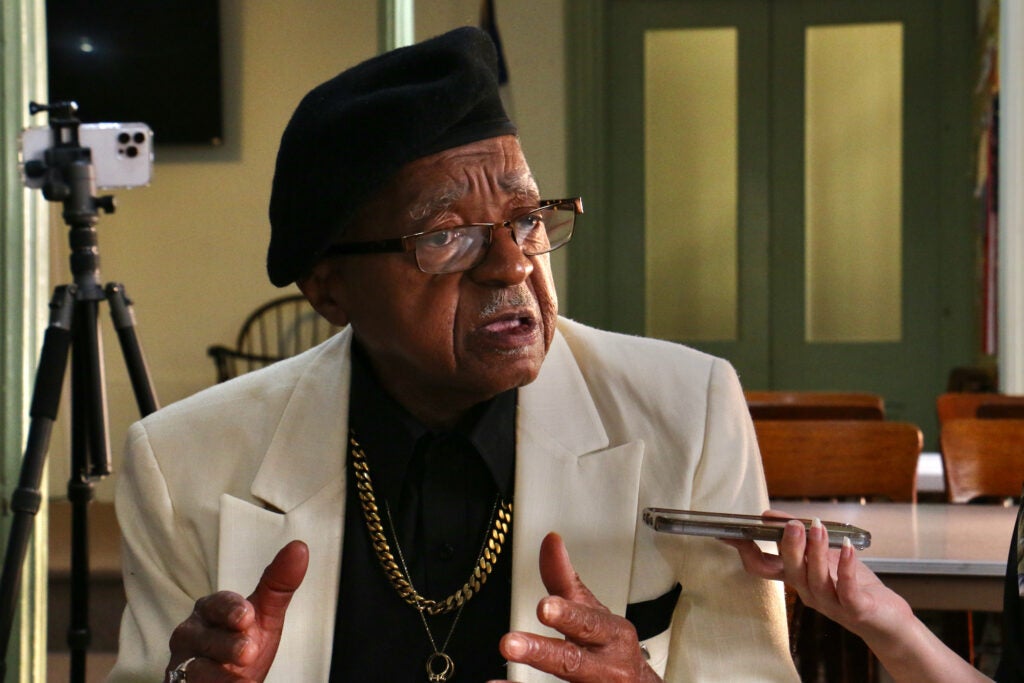 Otho Bateman Sr. gestures as he speaks