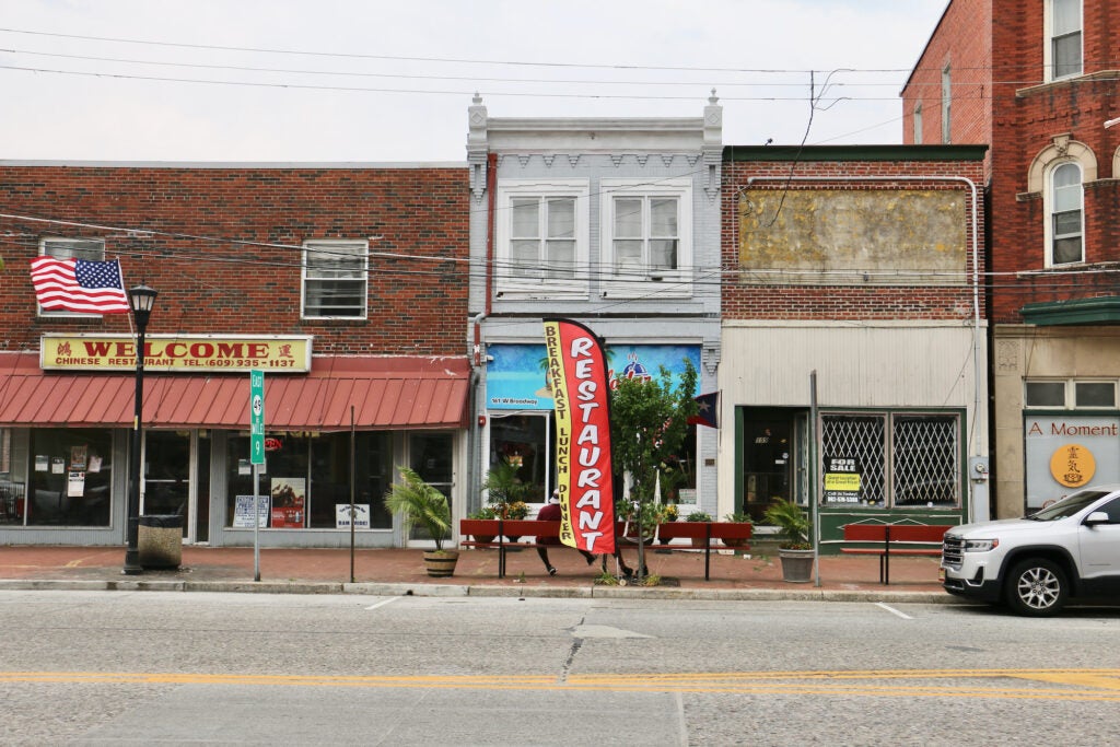 A street with storefronts
