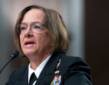 Navy Adm. Lisa Franchetti speaks during a Senate Armed Services Committee hearing on her nomination for reappointment to the grade of admiral and to be Chief of Naval Operations, Sept. 14, 2023, on Capitol Hill in Washington. (AP Photo/Jacquelyn Martin, File)