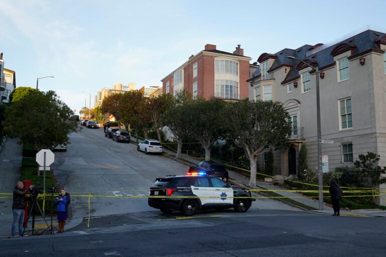 File photo: Police tape blocks a street outside the home of House Speaker Nancy Pelosi and her husband Paul Pelosi in San Francisco on Oct. 28, 2022.