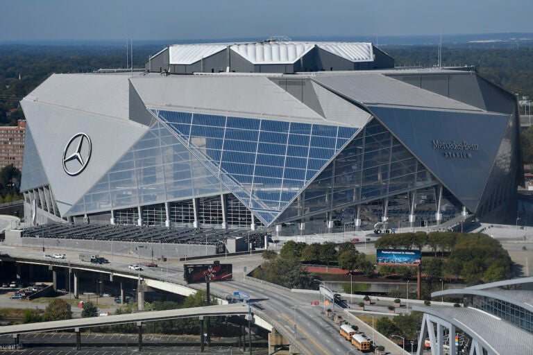 File photo: Mercedes-Benz stadium is seen, Wednesday, Oct. 4, 2017, in Atlanta.