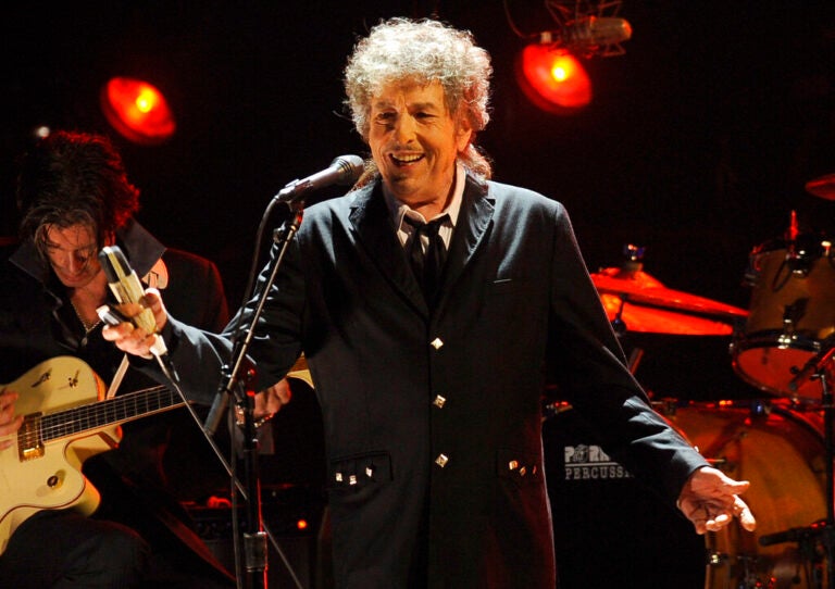Bob Dylan performs onstage
