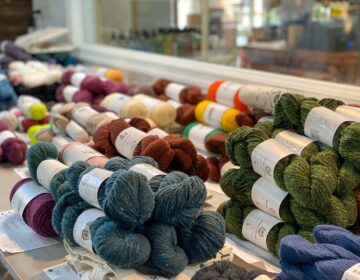 Yarn on display at a shop