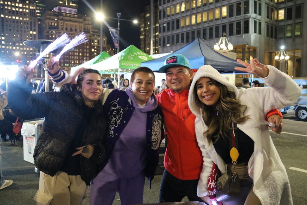 Henry Rivera (center right) witnessed his first Philadelphia Holiday Tree Lighting with his family
