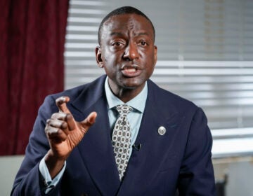 Yusef Salaam gestures as he speaks