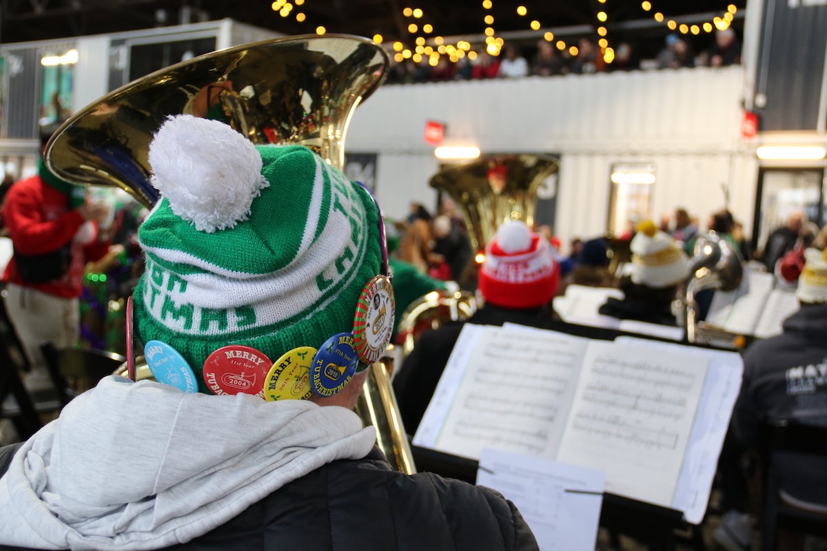 TubaChristmas started back in 1974 in New York City, and has since turned into an annual event celebrated and performed worldwide. (Cory Sharber/WHYY)