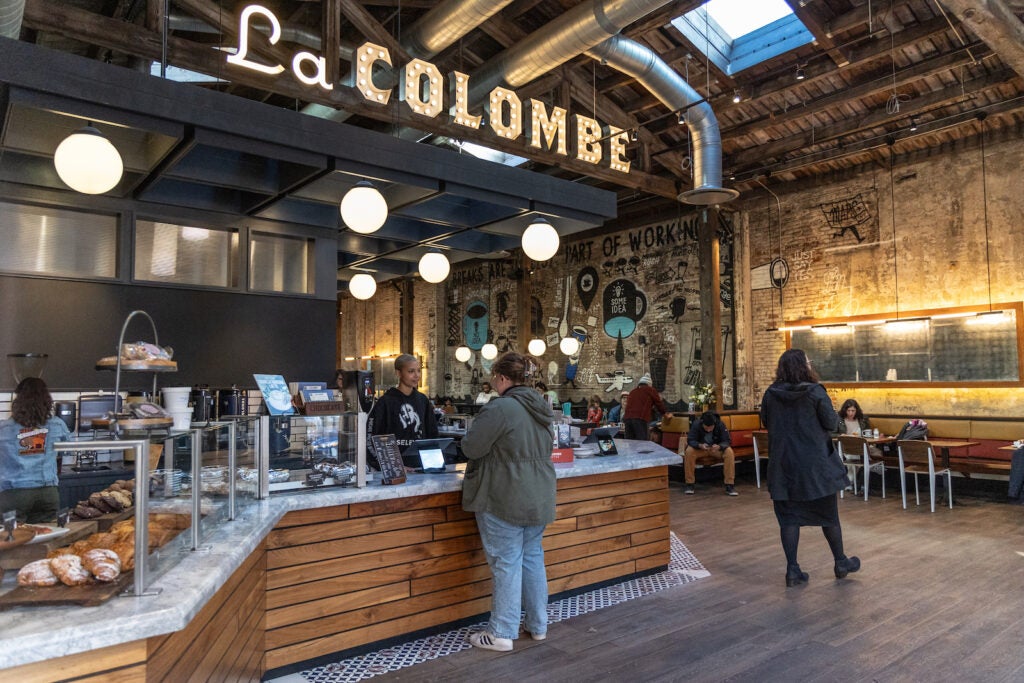 The interior of La Colombe cafe in Philadelphia’s Fishtown neighborhood.