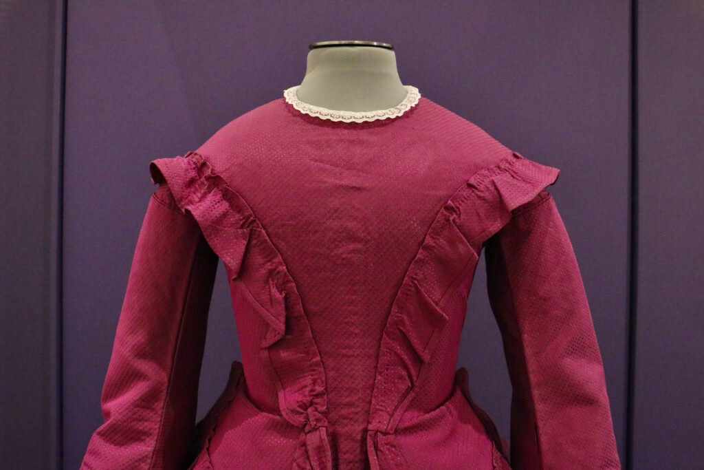 A girl's dress, dyed mauve