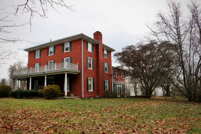 A red brick farmhouse