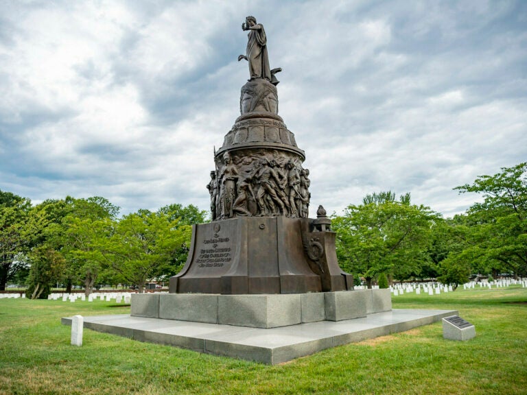 The Confederate Memorial in Section 16 of Arlington National Cemetery, in Arlington, Va., is slated to be removed.