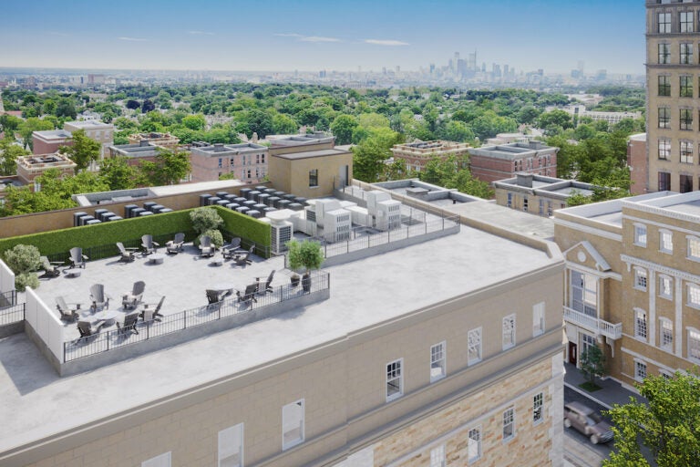 A rendering of the roof deck at Vernon Lofts in Germantown. (Courtesy of Odin Properties)