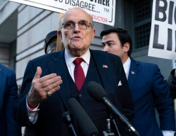 Former New York Mayor Rudy Giuliani speaks during a news conference after his defamation trial outside the federal courthouse in Washington, Friday, Dec. 15, 2023. A jury awarded $148 million in damages on Friday to two former Georgia election workers who sued Rudy Giuliani for defamation over lies he spread about them in 2020 that upended their lives with racist threats and harassment. (AP Photo/Jose Luis Magana)