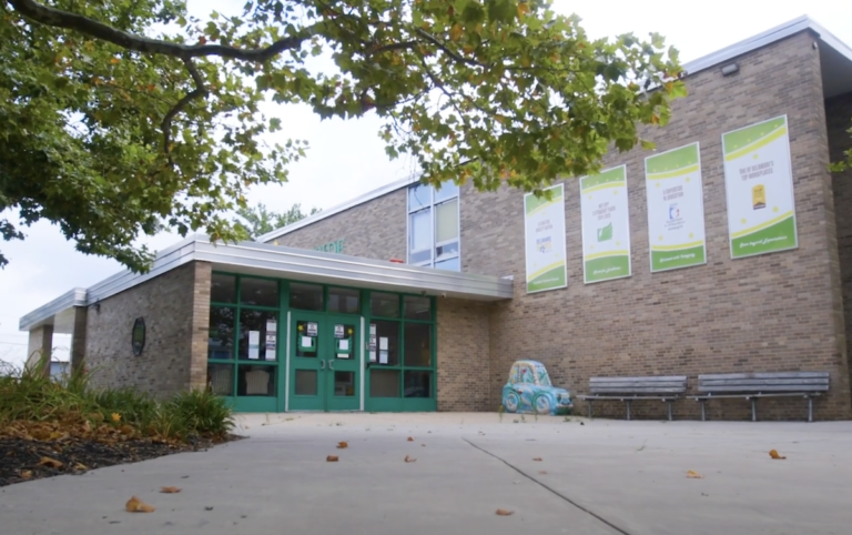 The exterior of the Eastside Charter School