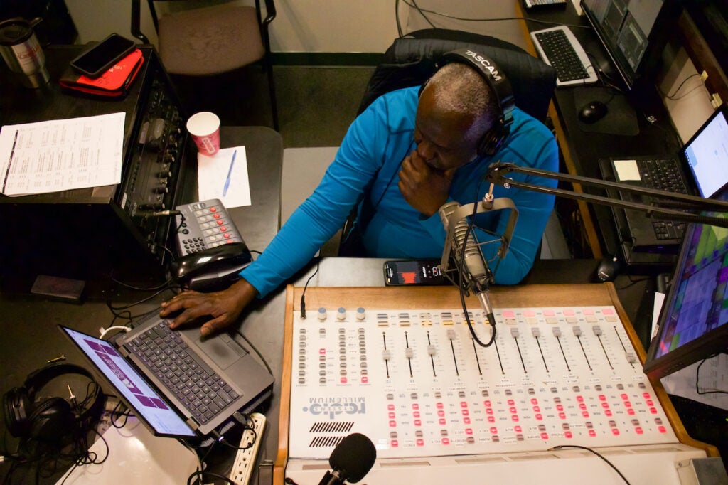 Elhadji Ndiaye at the studio.