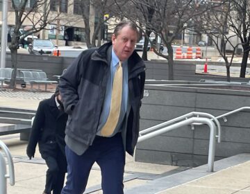 Benjamin Ledyard arriving at the courthouse