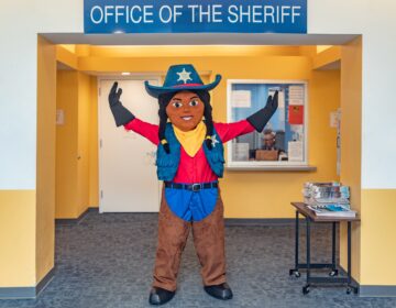 Deputy Sheriff Justice, the new mascot of the Philadelphia Sheriff's Office, joins a lineup of characters repping Philly's government agencies. (Courtesy Sheriff's Department)